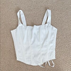 White Satin Corset Top